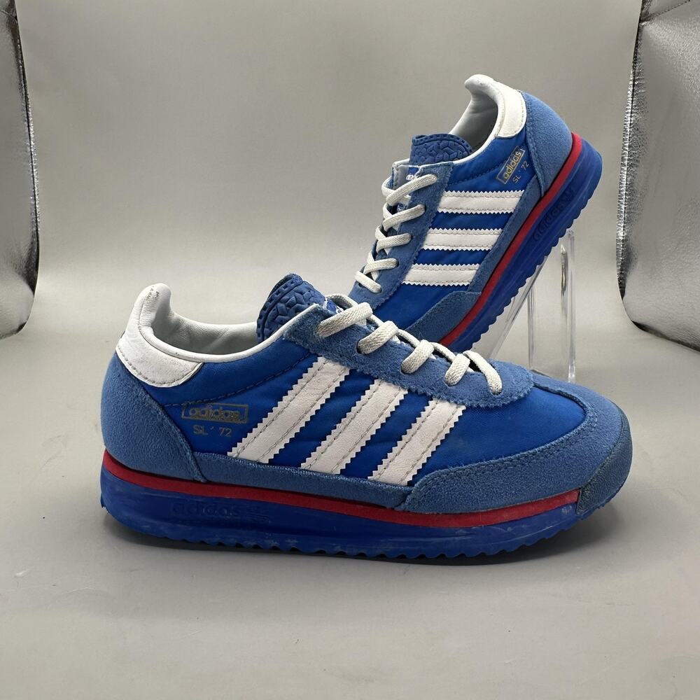 Adidas SL 72 EL Elastic Laces Shoes Kids Size 11K Blue Suede Mesh Sneakers